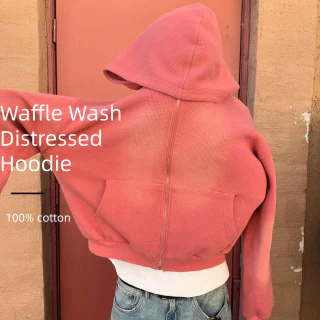 Boxy-Fit-Hoodie für Herren aus schwerer Waffelstrick-Baumwolle · 1
