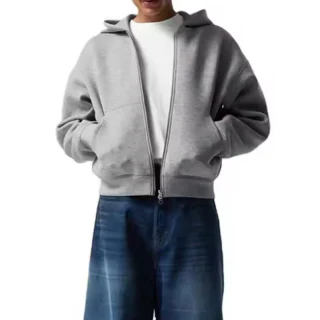 Boxy-Fit-Kapuzenpullover für Herren aus schwerer Baumwolle mit Reißverschluss · 3