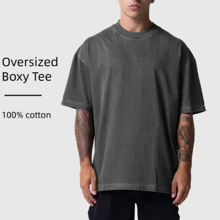 メンズ オーバーサイズ ボックスフィット コットン T シャツ · 1
