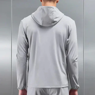 Schmal geschnittener Herren-Kapuzenpullover aus Polyester/Spandex mit Reißverschluss · 2