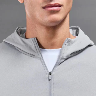 Schmal geschnittener Herren-Kapuzenpullover aus Polyester/Spandex mit Reißverschluss · 3