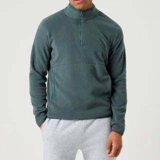 Schwerer Kapuzenpullover aus Polyester mit halbem Reißverschluss · 1