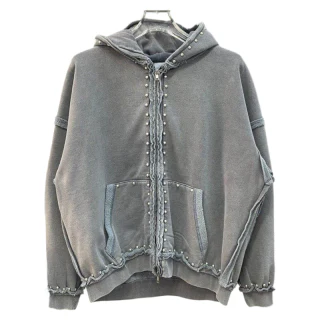 Herren-Kapuzenpullover aus Baumwolle mit Säurewaschung und Reißverschluss · 3