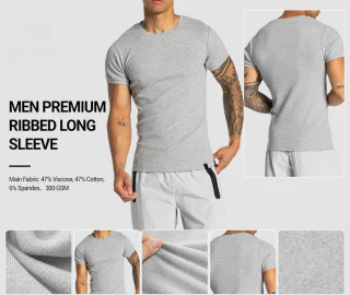 Camiseta masculina de algodão · 2