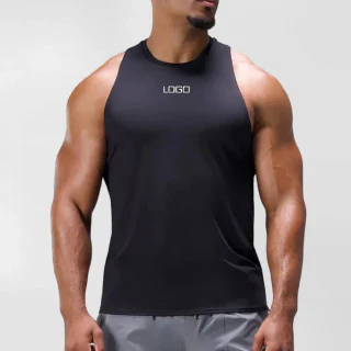 Camiseta sin mangas de poliéster/spandex para hombre · 1