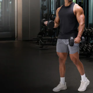 Camiseta sin mangas de poliéster/spandex para hombre · 2