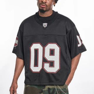 Men's oversized quick-dry V-neck polyester sports jersey · 1