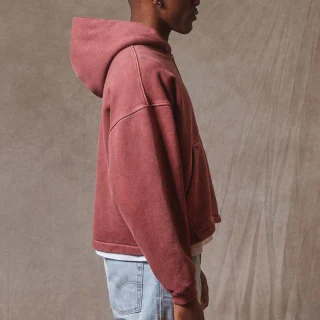 Men's boxy-fit heavyweight acid-wash cotton hoodie · 4