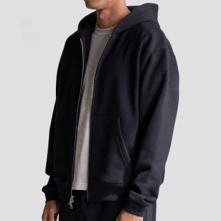Men's heavyweight zip-up cotton hoodie · 1