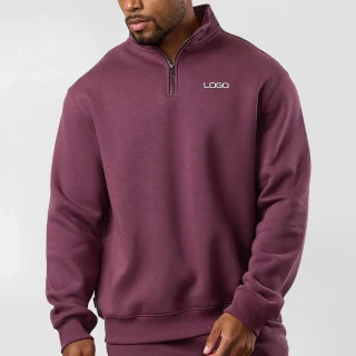 Sudadera de hombre de algodón/poliéster con cremallera corta · 1