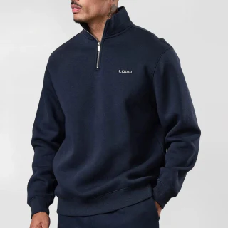 Men's quarter-zip cotton sweatshirt · 1