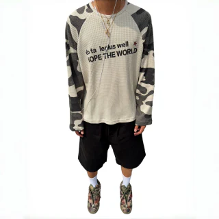 Men's waffle-knit long-sleeve T-shirt · 2