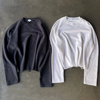 Oversized heavyweight waffle-knit T-shirt · 1