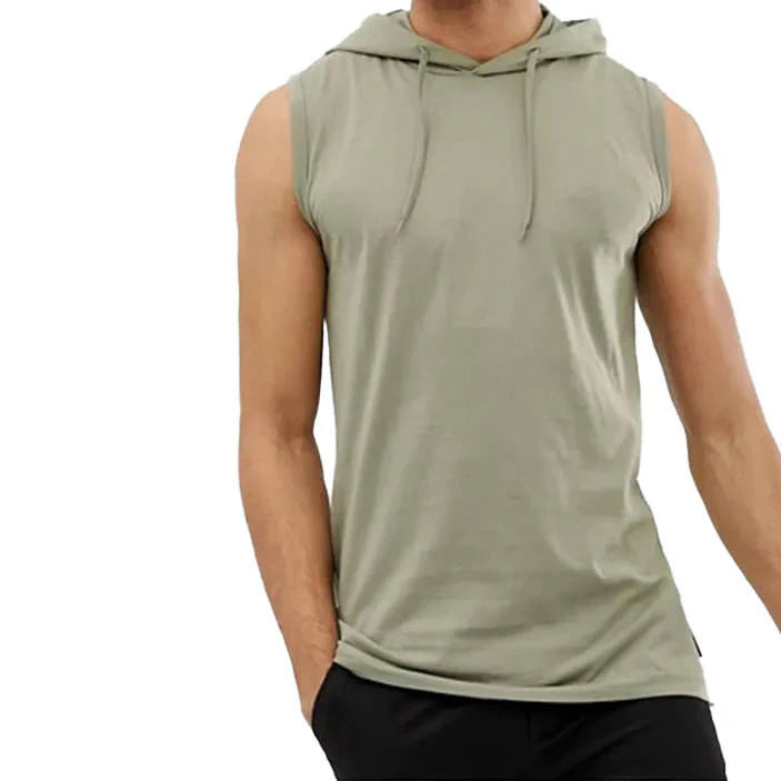 Ärmelloser Herren-Kapuzenpullover aus Baumwolle
