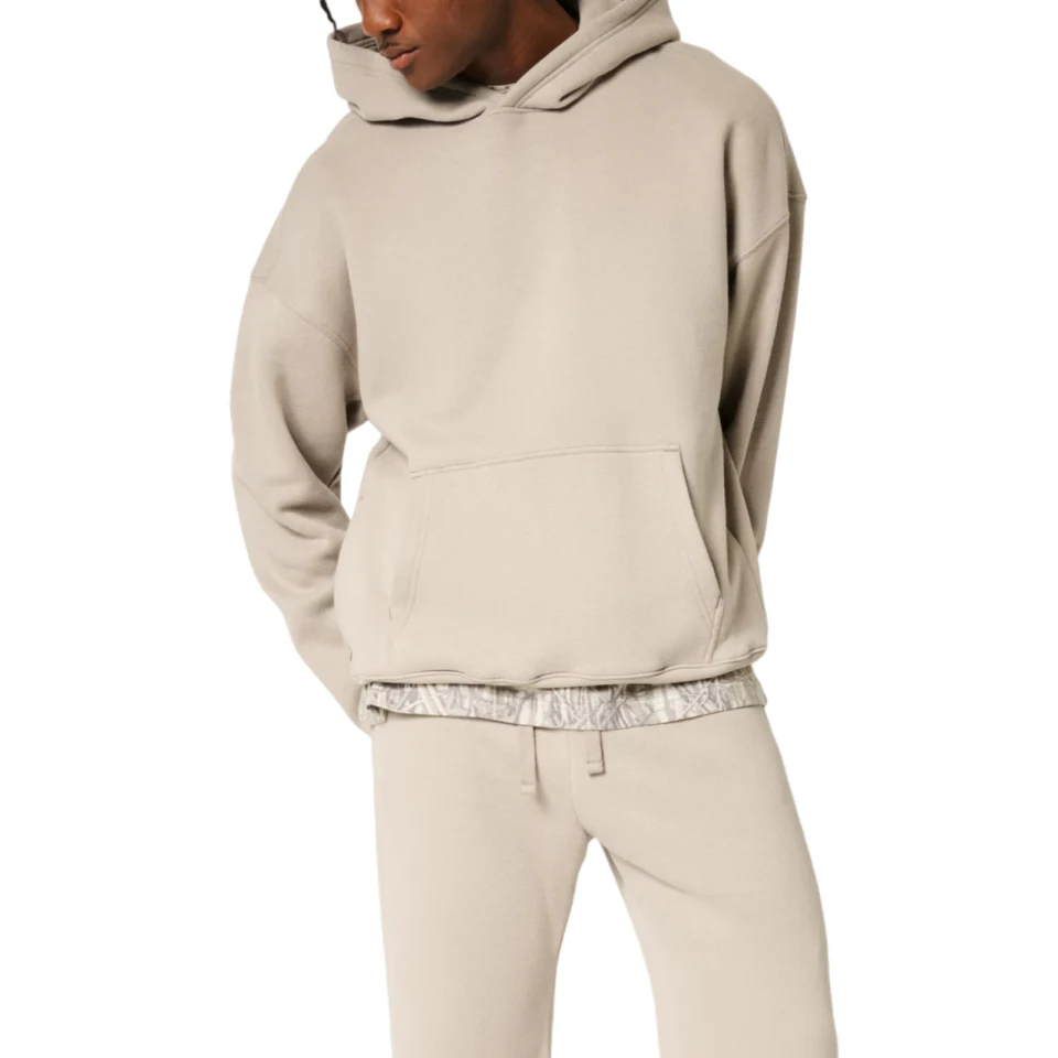 Herren-Kapuzenpullover aus Baumwolle mit Viertelreißverschluss