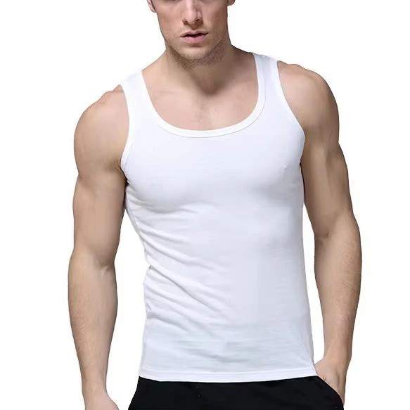 Camiseta de tirantes de algodón de secado rápido para hombre. · 4