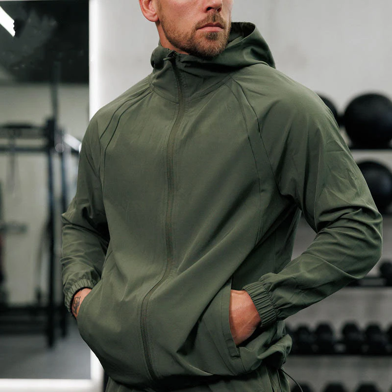 Men's lightweight zip-up polyester tracksuit