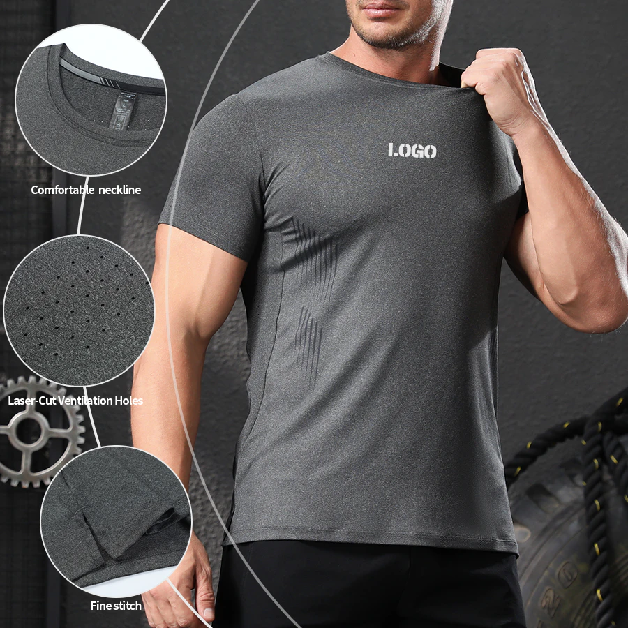 Camiseta masculina de secagem rápida · 2