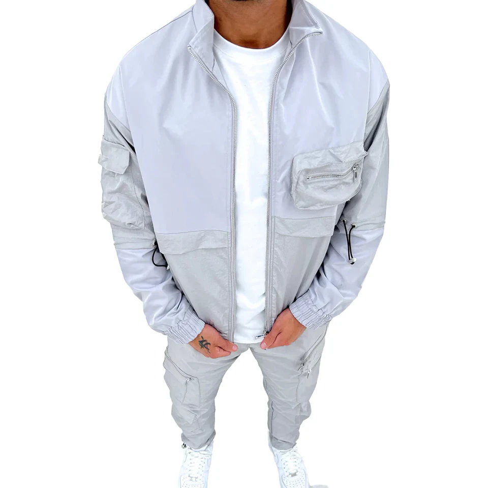 Pantalon de jogging cargo zippé en polyester pour homme · 3