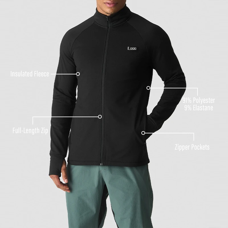 Men's zip-up long-sleeve polyester/spandex jacket · 4