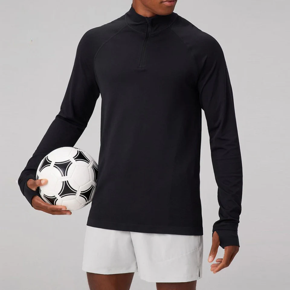 T-shirt da uomo a maniche lunghe con zip a un quarto · 3