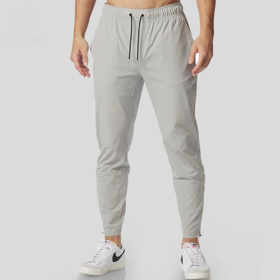 Men's slim-fit lightweight nylon/spandex joggers · 2