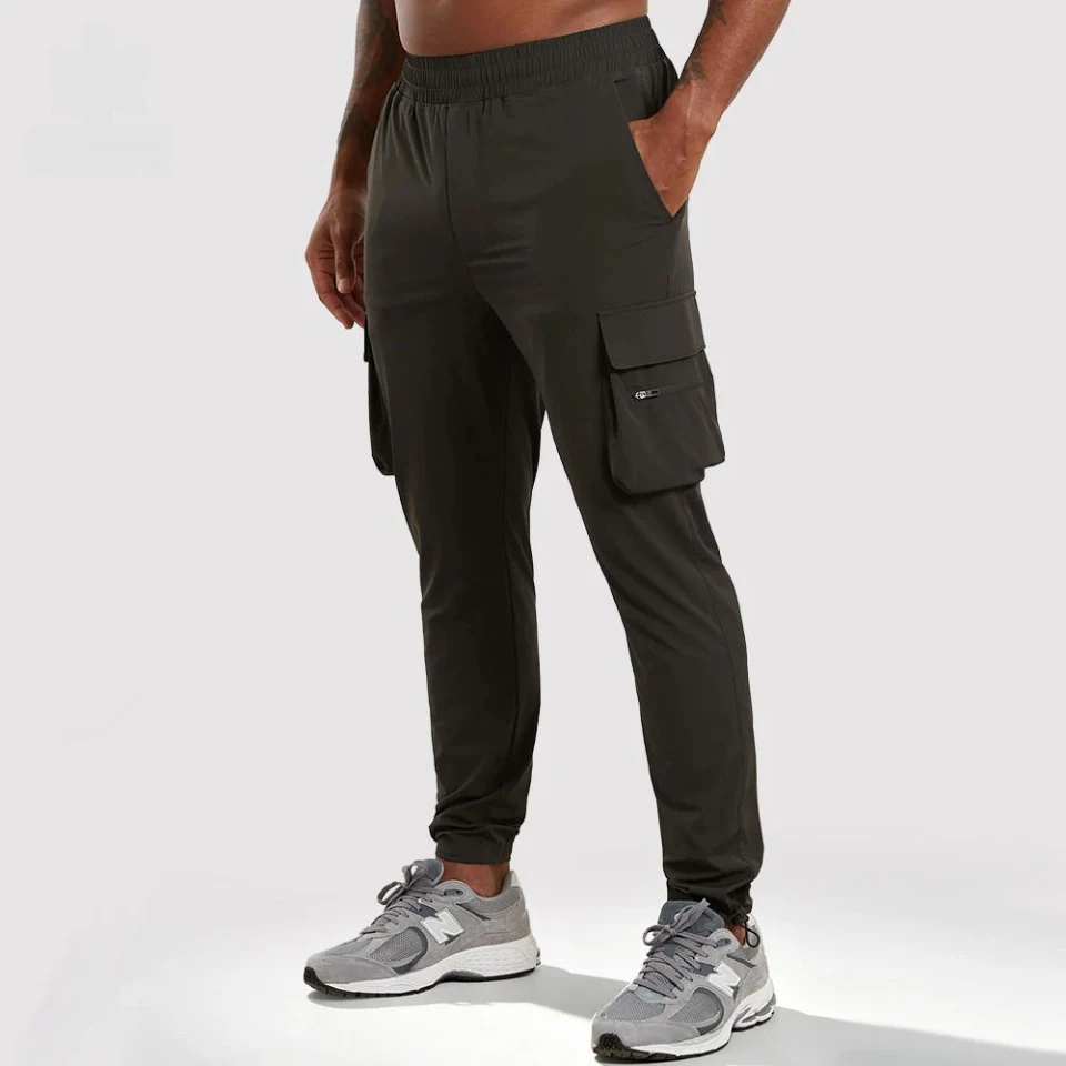 Men's lightweight cargo nylon joggers
