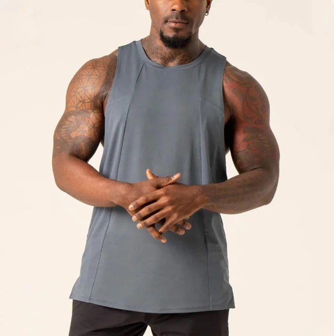 Custom Wholesale Athletic Cotton Spandex Breathable Gym tank Top for Men
