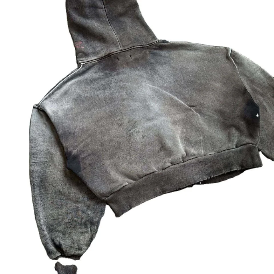 Schwerer Herren-Kapuzenpullover aus Acid-Wash-Baumwolle · 3