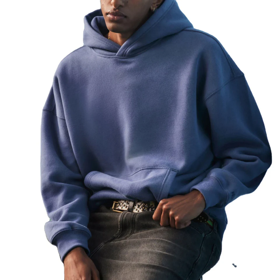 Sweat à capuche oversize en coton pour hommes · 450 GSM · 2