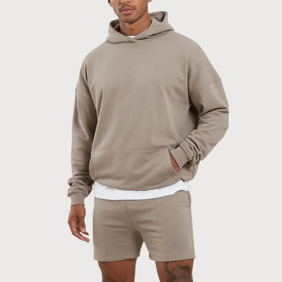 Felpa con cappuccio oversize da uomo in cotone · 3