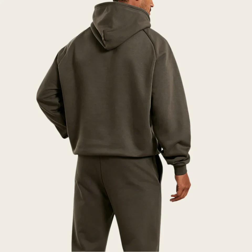 Sudadera con capucha raglán de algodón/poliéster extragrande y pesada para hombre · 3