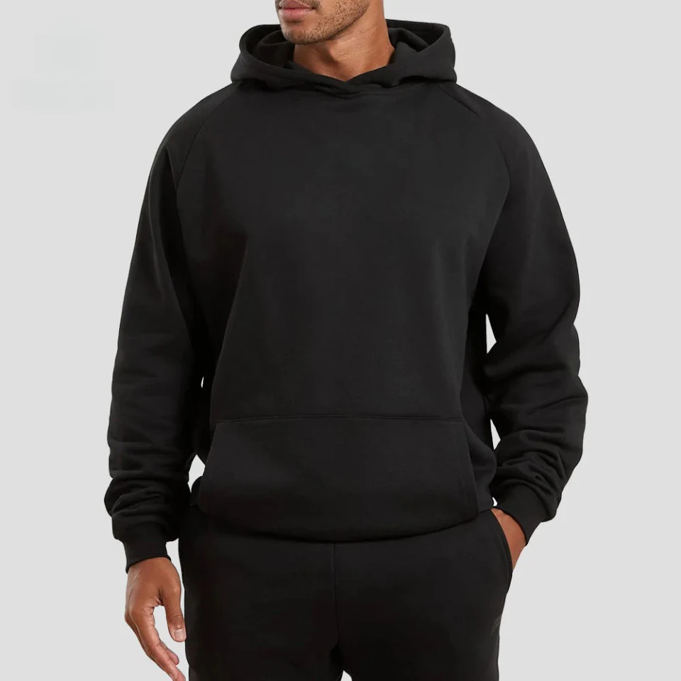 Sudadera con capucha raglán de algodón/poliéster extragrande y pesada para hombre · 4