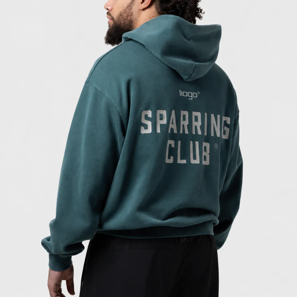Übergroßer Herren-Kapuzenpullover aus Baumwolle/Polyester