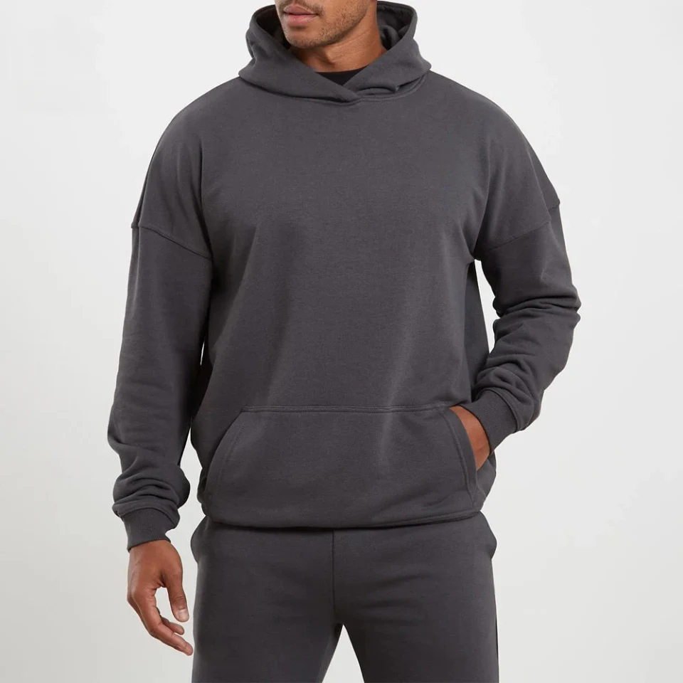 Übergroßer, schwerer Herren-Kapuzenpullover aus Baumwolle/Polyester · 360 g/m²