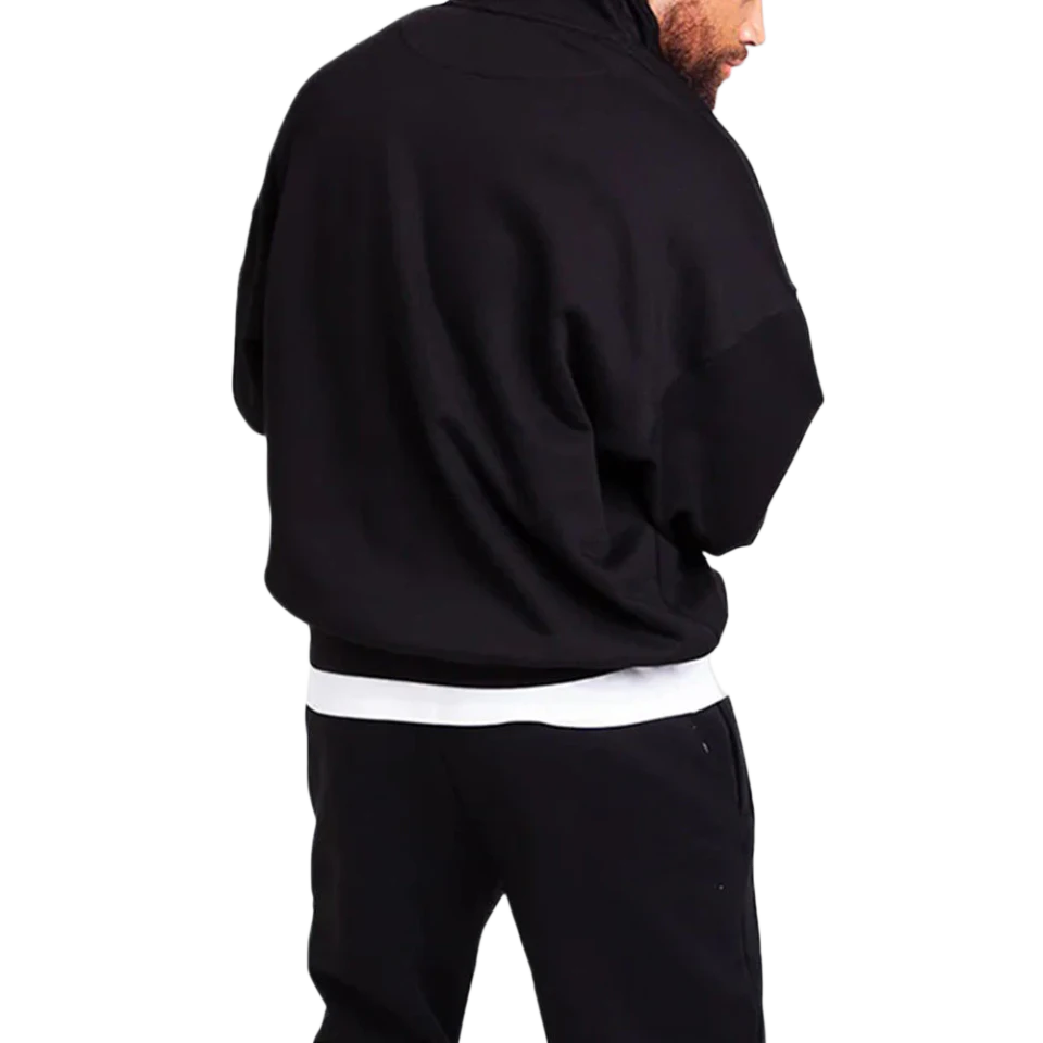 Felpa oversize da uomo in cotone/poliestere con zip a un quarto · 3
