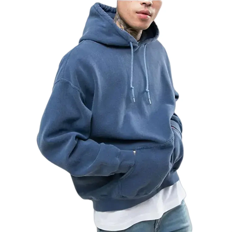 Langärmliger Herren-Kapuzenpullover aus Baumwolle