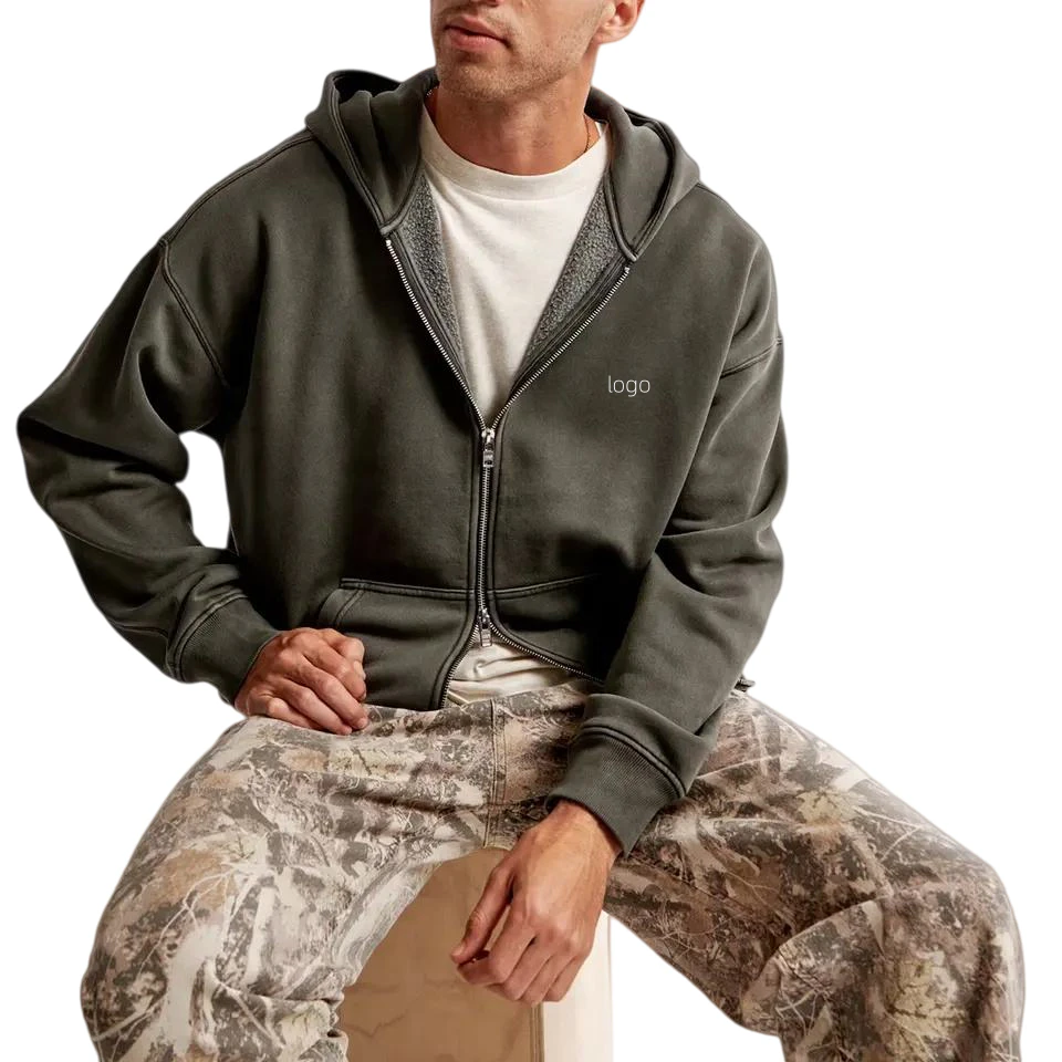 Herren-Kapuzenpullover mit Acid-Waschung