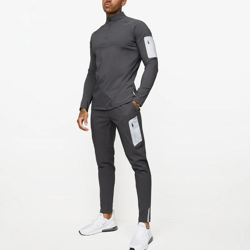 남성용 슬림핏 쿼터 지퍼 긴소매 셔츠 · 4