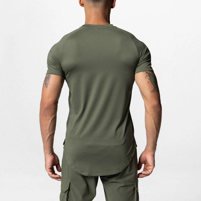 Camiseta de poliéster/spandex de secado rápido para hombre · 2