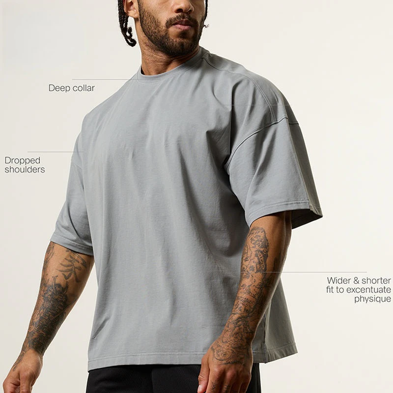 Camiseta masculina oversized de algodão/elastano · 3