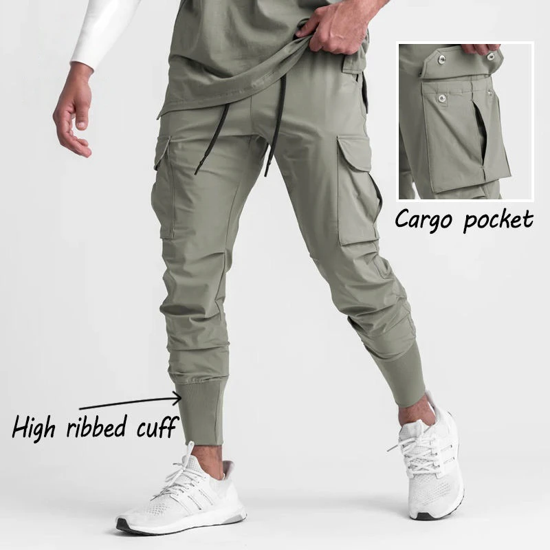 Men's slim-fit polyester/nylon joggers
