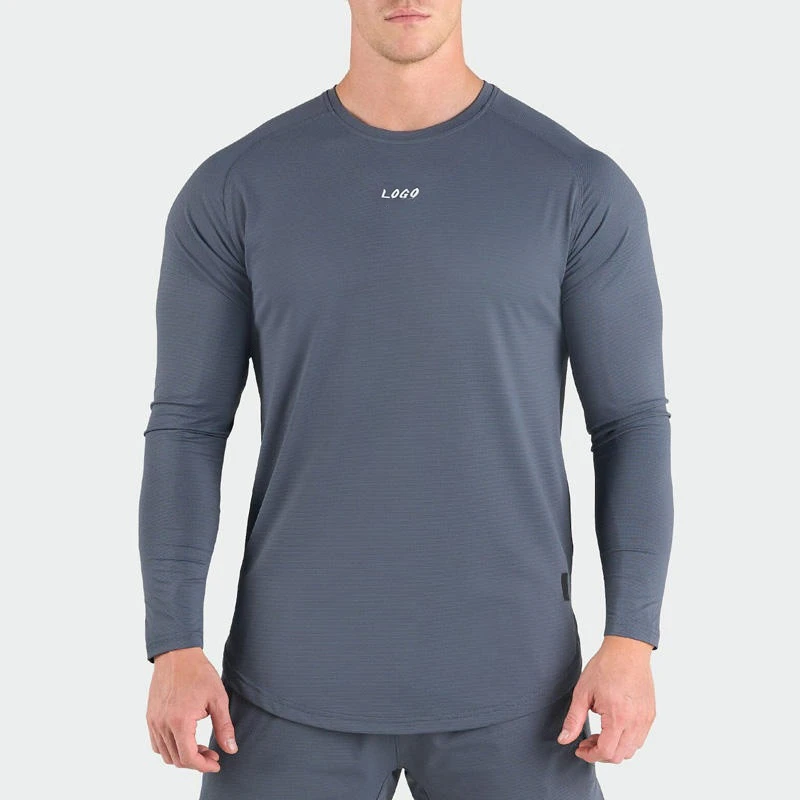 Camiseta ligera de manga larga de secado rápido para hombre