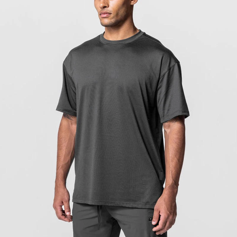 Camiseta de hombre extragrande, ligera, de secado rápido, de algodón/poliéster