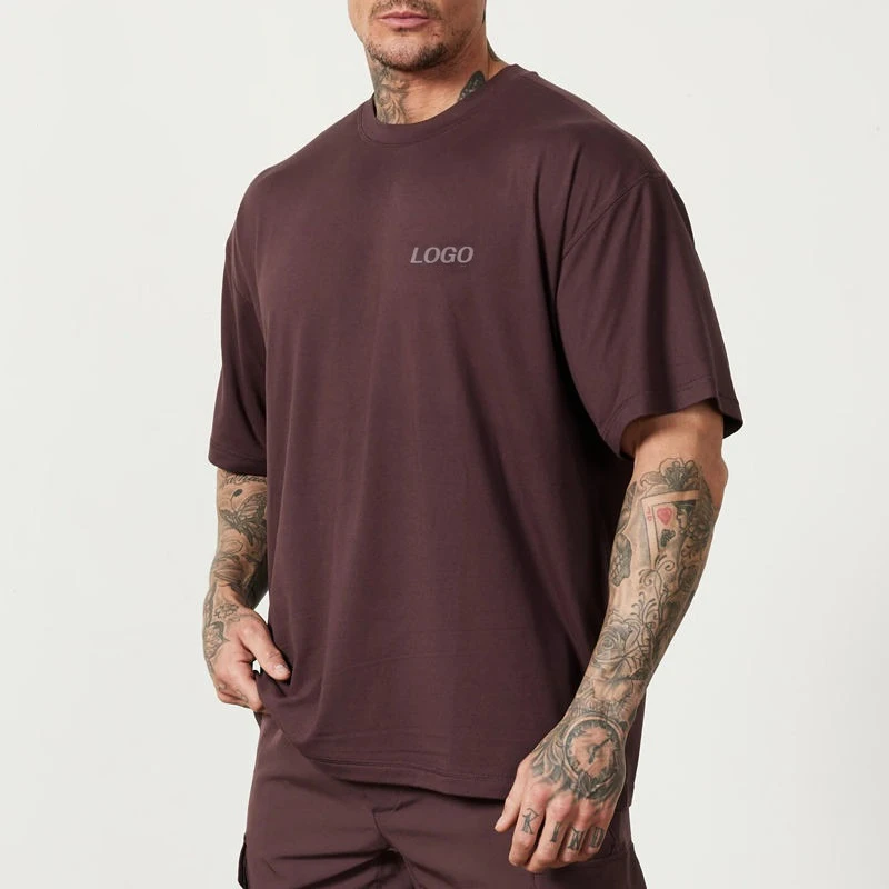 Camiseta masculina oversized de algodão pesado