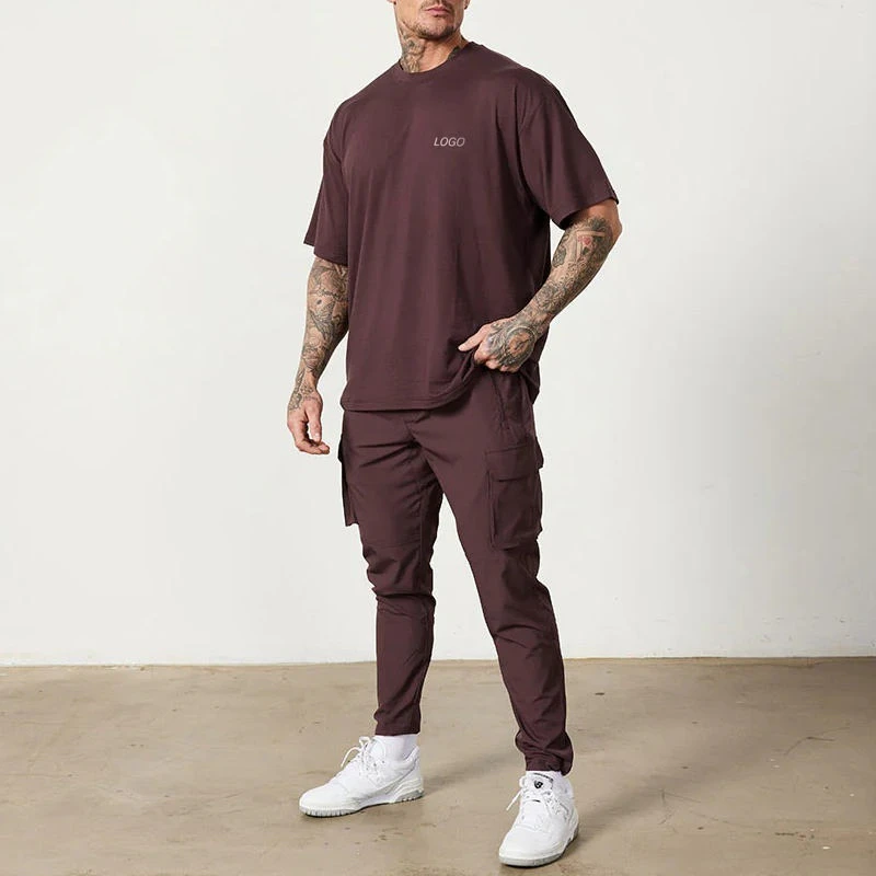 Camiseta masculina oversized de algodão pesado · 3