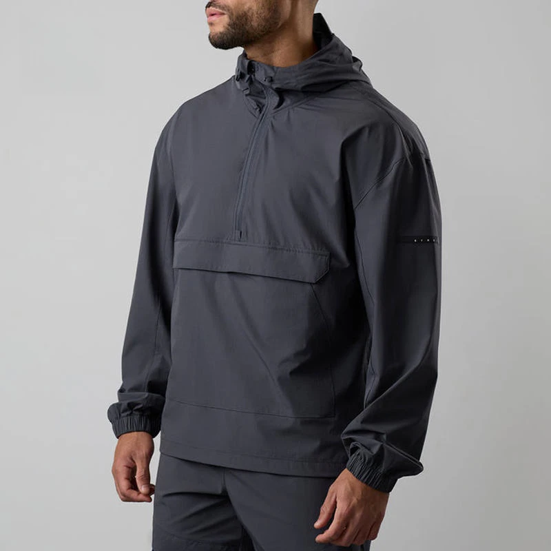 Men's half-zip polyester jacket