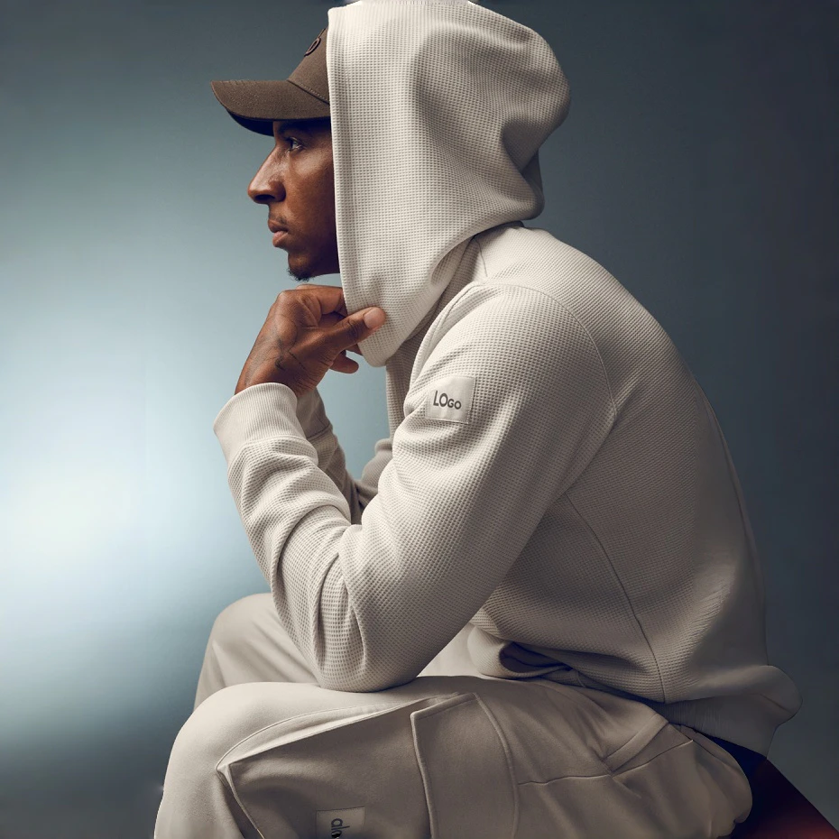 Waffelstrick-Hoodie für Herren