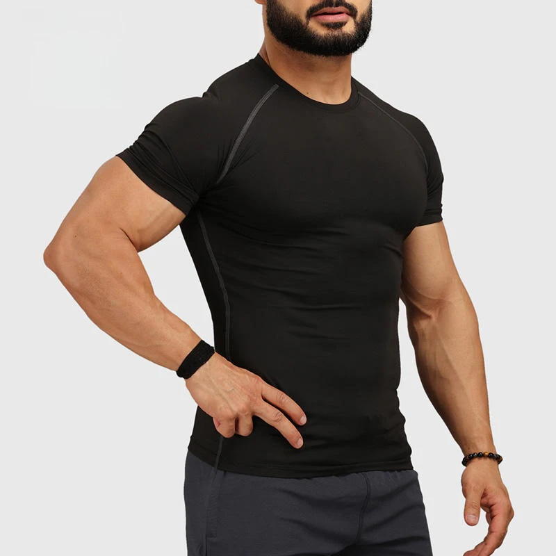 Camiseta slim fit de poliéster/elastano de secagem rápida