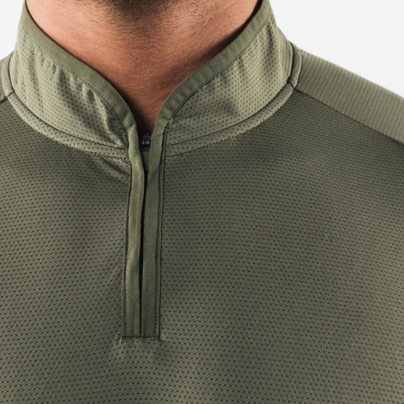 T-shirt da uomo slim fit con zip a un quarto e maniche lunghe · 2